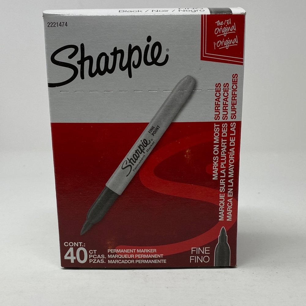 Sharpie Permanent Markers FINE POINT 40 Count Box NEW